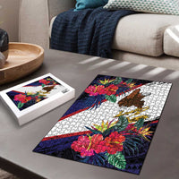American Samoa Flag Day Since 1900 Puzzle Samoa Muamua Le Atua Tropical Flowers LT9 - Polynesian Pride