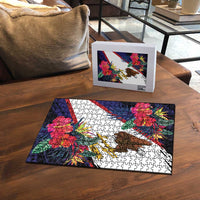 American Samoa Flag Day Since 1900 Puzzle Samoa Muamua Le Atua Tropical Flowers LT9 - Polynesian Pride