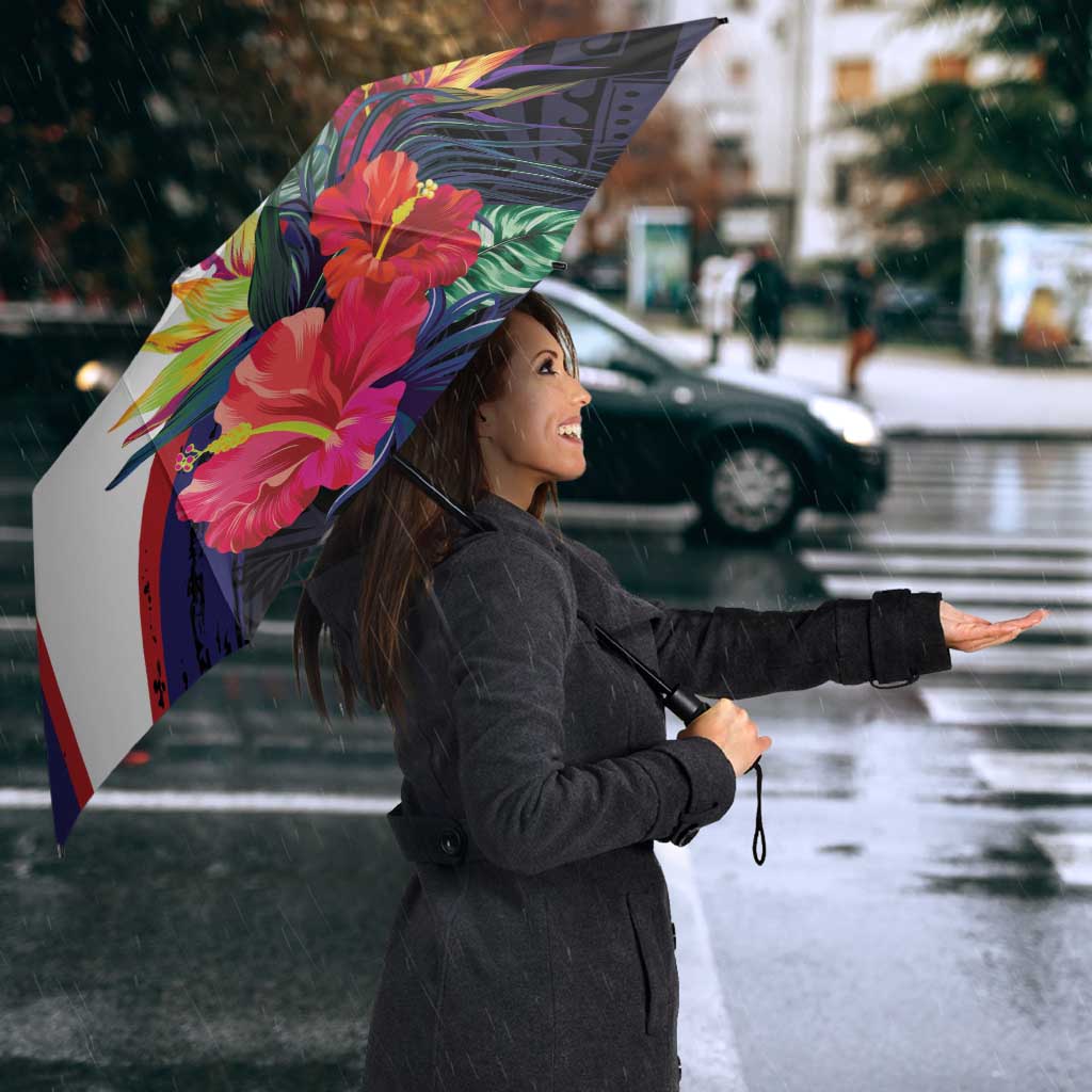 American Samoa Flag Day Since 1900 Umbrella Samoa Muamua Le Atua Tropical Flowers LT9 - Polynesian Pride
