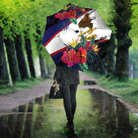 American Samoa Flag Day Since 1900 Umbrella Samoa Muamua Le Atua Tropical Flowers LT9 - Polynesian Pride