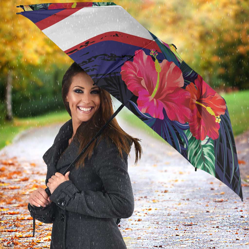 American Samoa Flag Day Since 1900 Umbrella Samoa Muamua Le Atua Tropical Flowers LT9 - Polynesian Pride