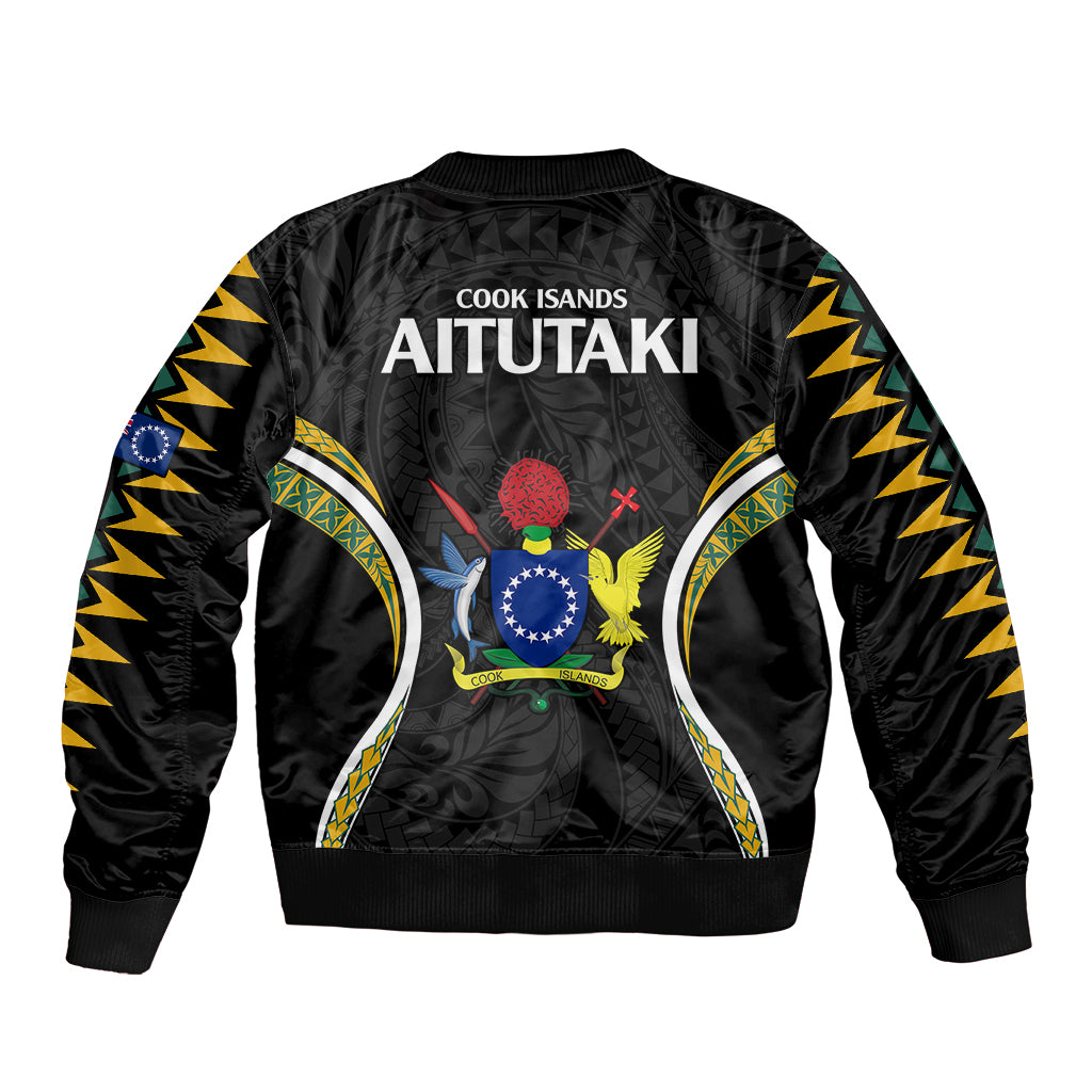 Polynesian Pride Aitutaki Island Bomber Jacket Cook Islands Tribal Wave Style LT9 - Polynesian Pride