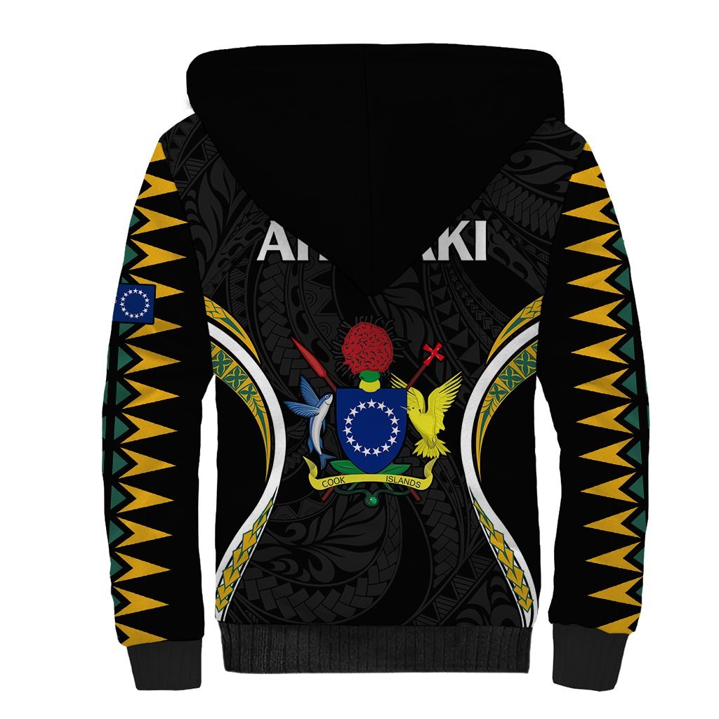 Polynesian Pride Aitutaki Island Sherpa Hoodie Cook Islands Tribal Wave Style LT9 - Polynesian Pride