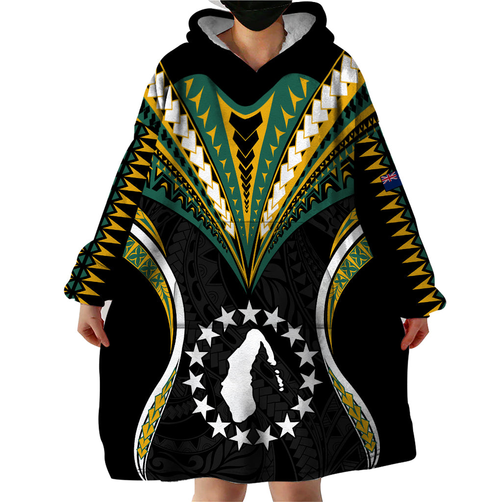 Polynesian Pride Aitutaki Island Wearable Blanket Hoodie Cook Islands Tribal Wave Style LT9 - Polynesian Pride