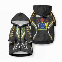 Personalised Polynesian Pride Aitutaki Island Pet Hoodie Cook Islands Tribal Wave Style LT9 Zip-up Black - Polynesian Pride