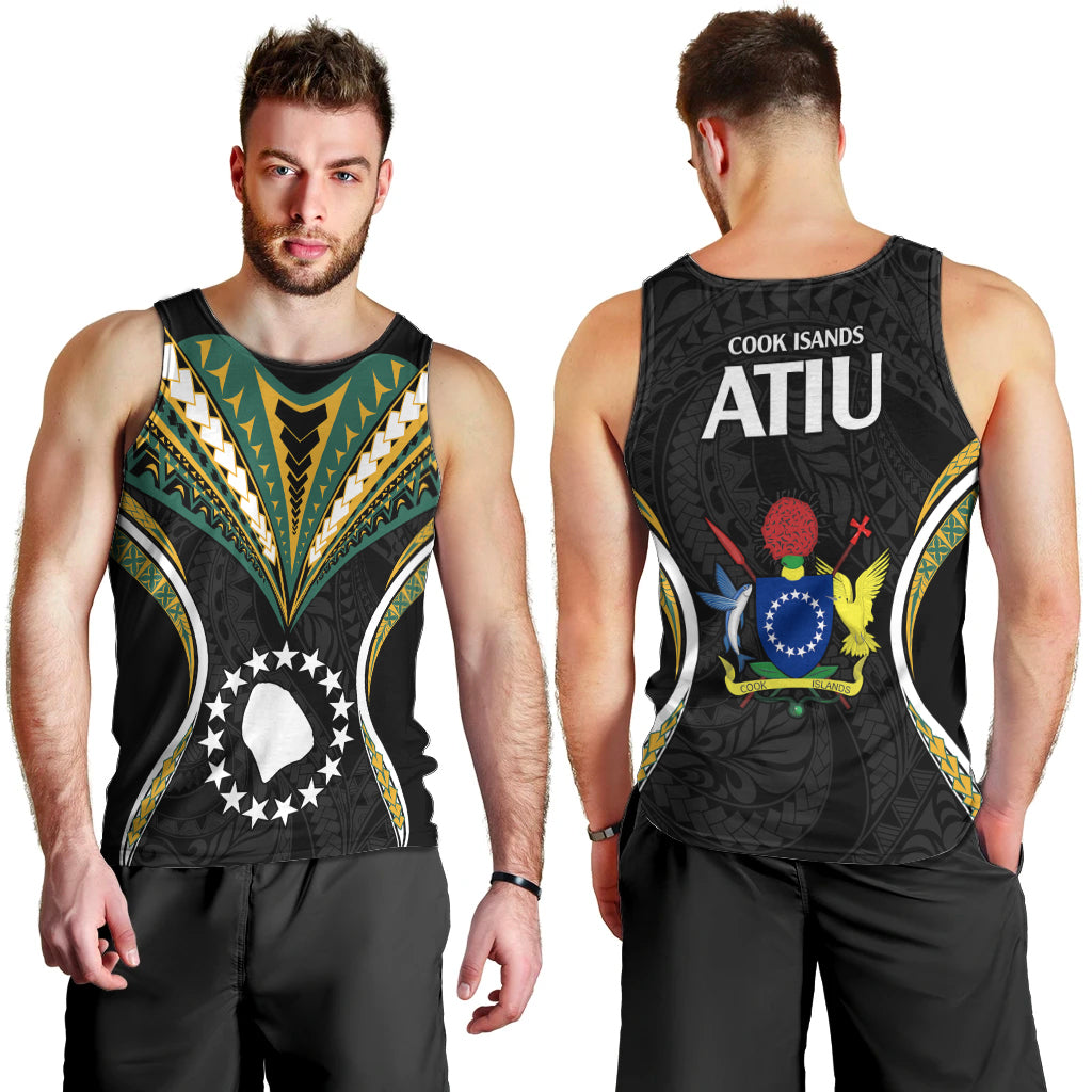 Polynesian Pride Atiu Island Men Tank Top Cook Islands Tribal Wave Style LT9 - Polynesian Pride