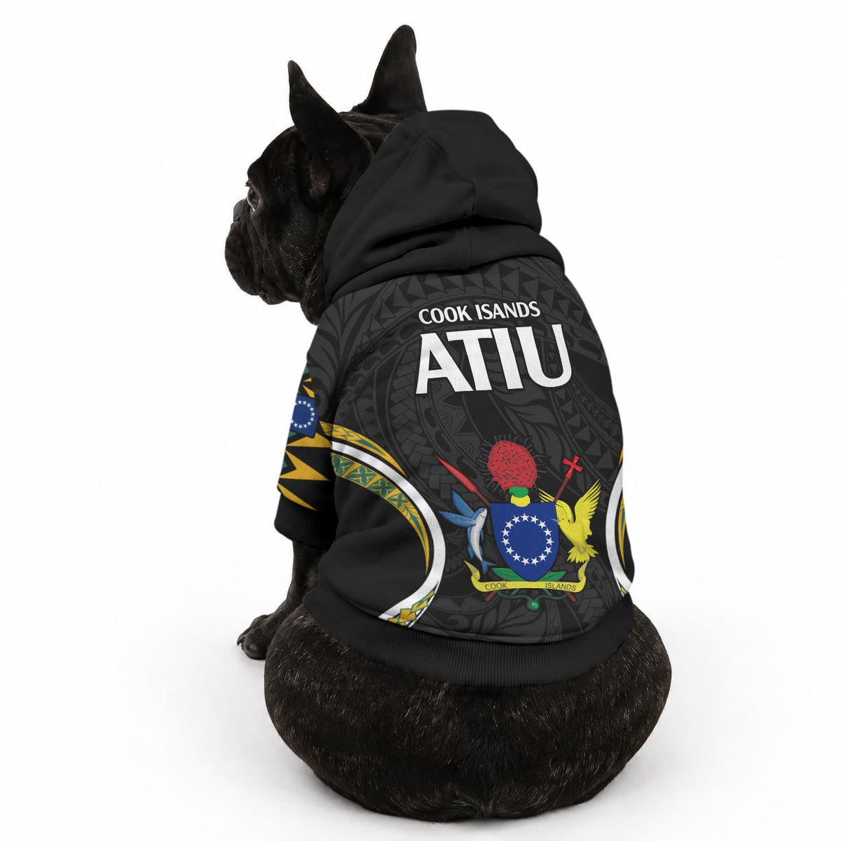 Polynesian Pride Atiu Island Pet Hoodie Cook Islands Tribal Wave Style LT9 - Polynesian Pride