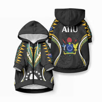 Polynesian Pride Atiu Island Pet Hoodie Cook Islands Tribal Wave Style LT9 Zip-up Black - Polynesian Pride