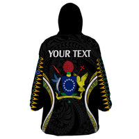 (Personalised) Polynesian Pride Mangaia Island Wearable Blanket Hoodie Cook Islands Tribal Wave Style LT9 - Polynesian Pride
