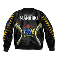 Polynesian Pride Manihiki Island Sleeve Zip Bomber Jacket Cook Islands Tribal Wave Style LT9 - Polynesian Pride