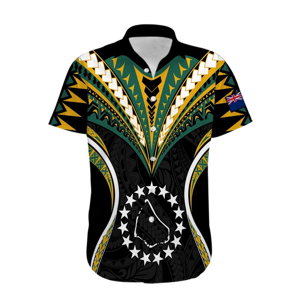 (Personalised) Polynesian Pride Manihiki Island Hawaiian Shirt Cook Islands Tribal Wave Style LT9 Black - Polynesian Pride