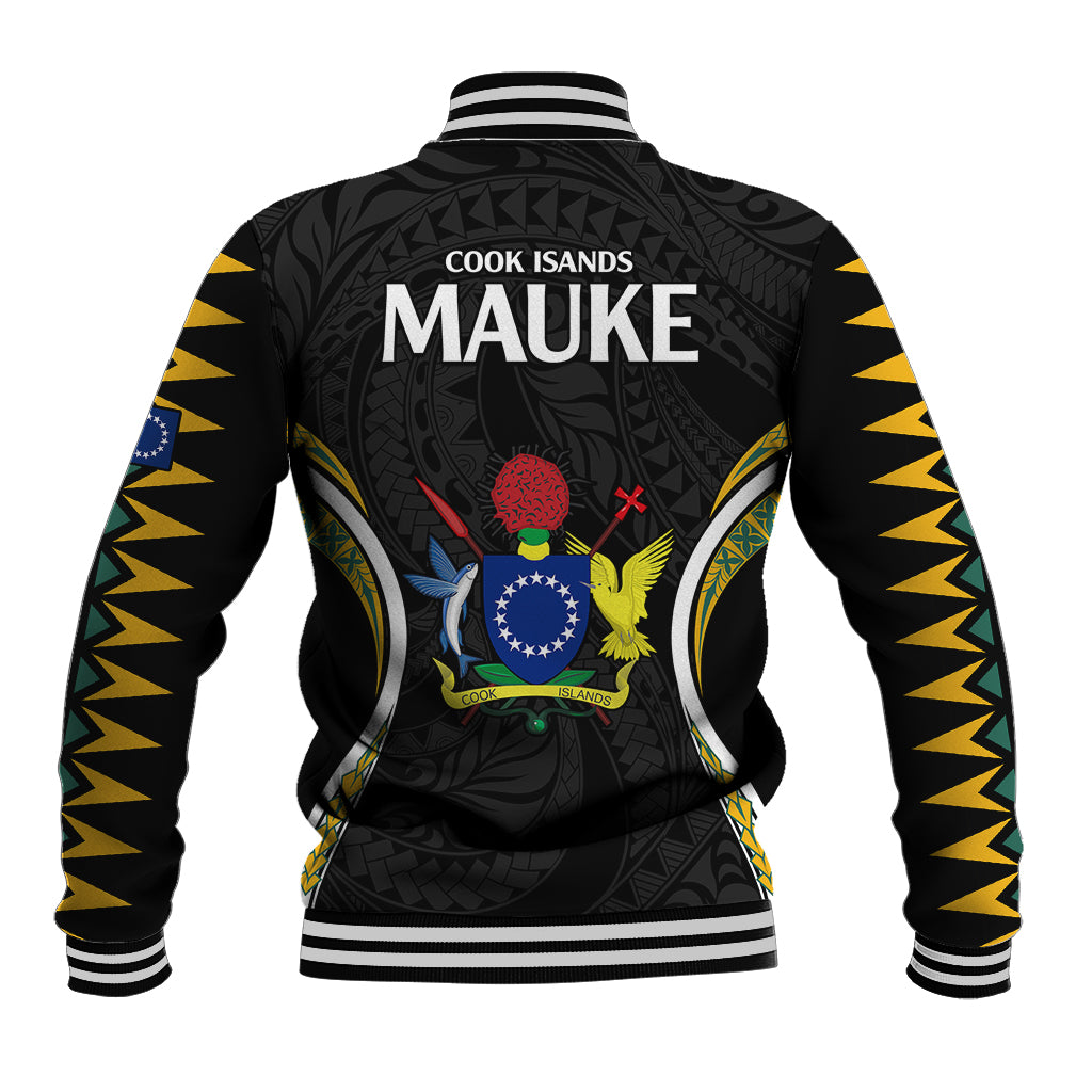 Polynesian Pride Mauke Island Baseball Jacket Cook Islands Tribal Wave Style LT9 - Polynesian Pride