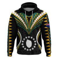 Polynesian Pride Mauke Island Hoodie Cook Islands Tribal Wave Style LT9 Black - Polynesian Pride