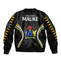 Polynesian Pride Mauke Island Sleeve Zip Bomber Jacket Cook Islands Tribal Wave Style LT9 - Polynesian Pride
