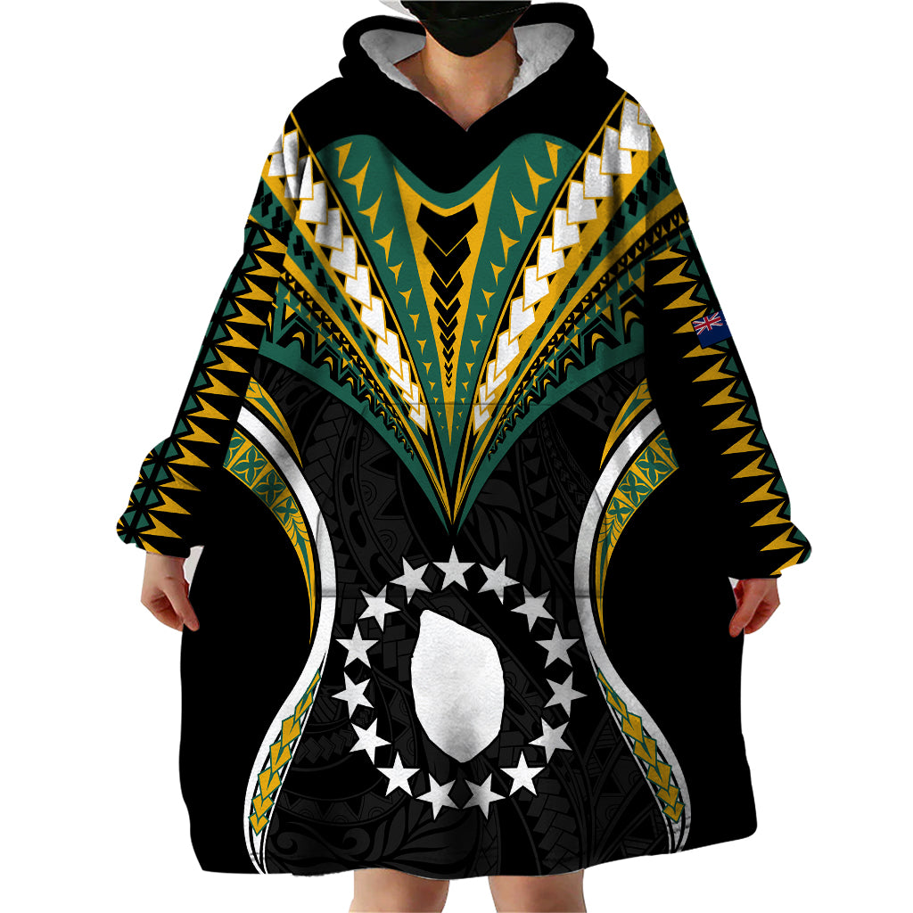 Polynesian Pride Mauke Island Wearable Blanket Hoodie Cook Islands Tribal Wave Style LT9 - Polynesian Pride