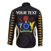 (Personalised) Polynesian Pride Mitiaro Island Long Sleeve Button Shirt Cook Islands Tribal Wave Style LT9 - Polynesian Pride