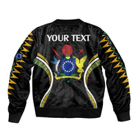 (Personalised) Polynesian Pride Pukapuka Island Sleeve Zip Bomber Jacket Cook Islands Tribal Wave Style LT9 - Polynesian Pride
