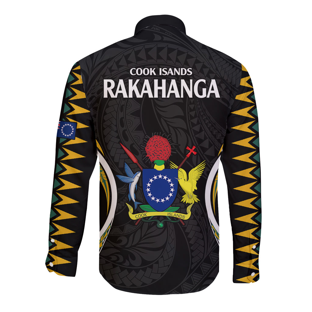 Polynesian Pride Rakahanga Island Long Sleeve Button Shirt Cook Islands Tribal Wave Style LT9 - Polynesian Pride