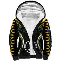 (Personalised) Polynesian Pride Rakahanga Island Sherpa Hoodie Cook Islands Tribal Wave Style LT9 Unisex Black - Polynesian Pride