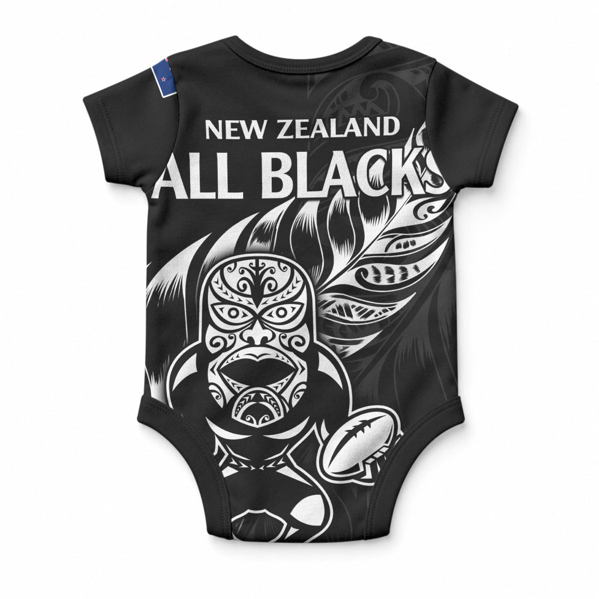 New Zealand Black Rugby Baby Onesie LT9 - Polynesian Pride