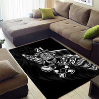 New Zealand Rugby Custom Area Rug Opango All Black Fern LT9 - Polynesian Pride