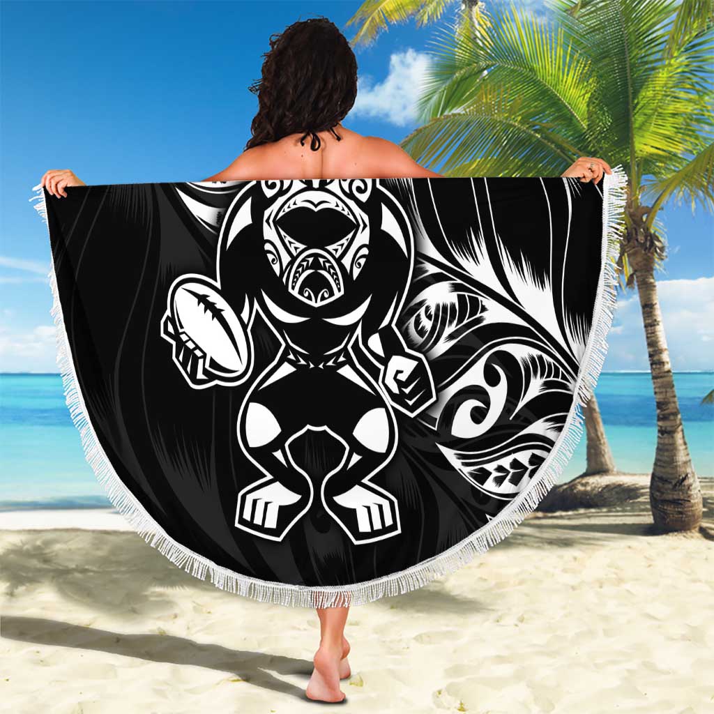 New Zealand Rugby Custom Beach Blanket Opango All Black Fern LT9 - Polynesian Pride