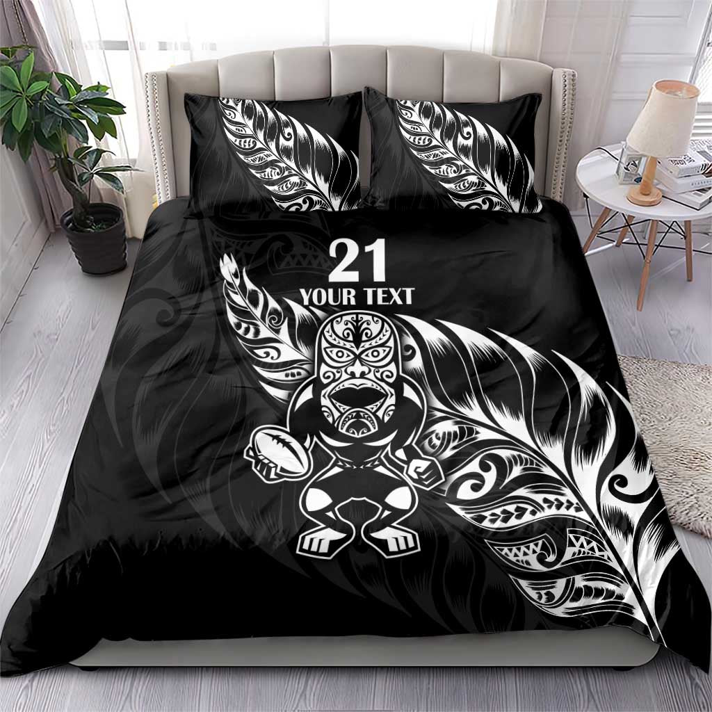 New Zealand Rugby Custom Bedding Set Opango All Black Fern LT9 - Polynesian Pride