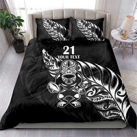 New Zealand Rugby Custom Bedding Set Opango All Black Fern LT9 - Polynesian Pride