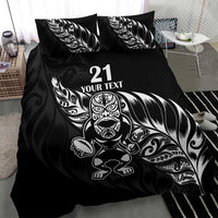 New Zealand Rugby Custom Bedding Set Opango All Black Fern LT9 - Polynesian Pride