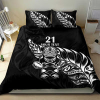 New Zealand Rugby Custom Bedding Set Opango All Black Fern LT9 - Polynesian Pride