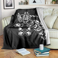 New Zealand Rugby Custom Blanket Opango All Black Fern LT9 Black - Polynesian Pride