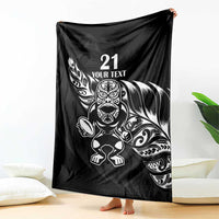 New Zealand Rugby Custom Blanket Opango All Black Fern LT9 - Polynesian Pride