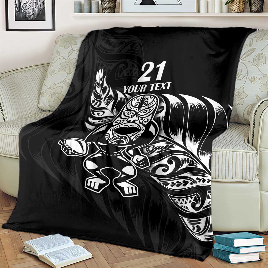 New Zealand Rugby Custom Blanket Opango All Black Fern LT9 - Polynesian Pride