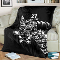 New Zealand Rugby Custom Blanket Opango All Black Fern LT9 - Polynesian Pride