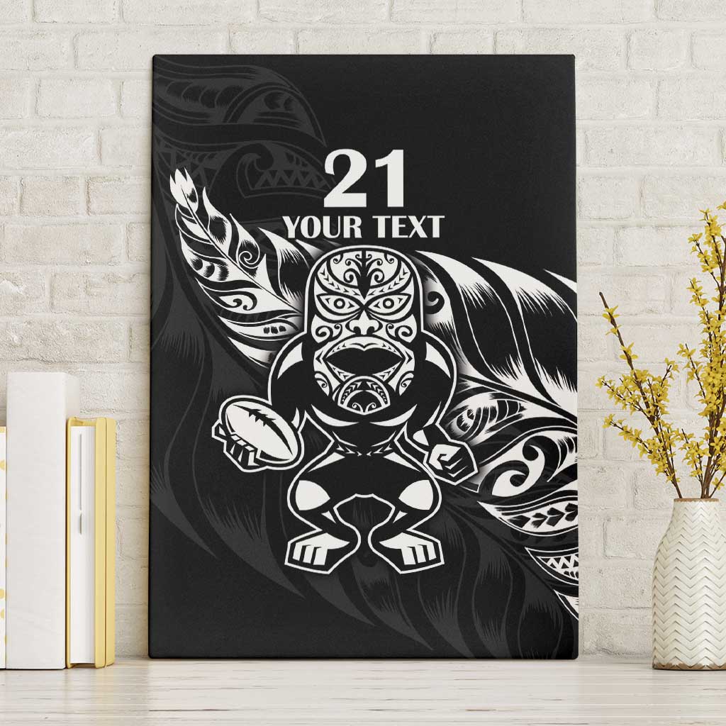 New Zealand Rugby Custom Canvas Wall Art Opango All Black Fern LT9 Without Frame Black - Polynesian Pride