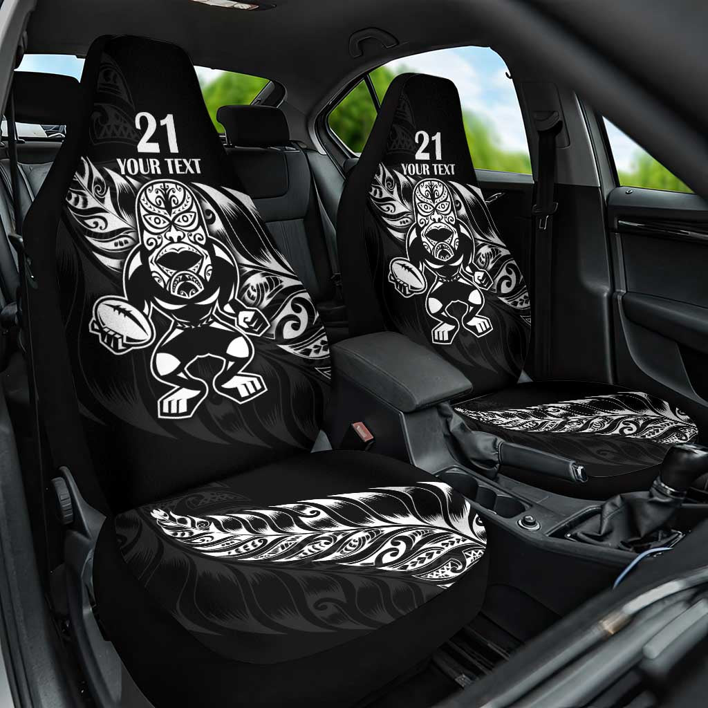 New Zealand Rugby Custom Car Seat Cover Opango All Black Fern LT9 One Size Black - Polynesian Pride