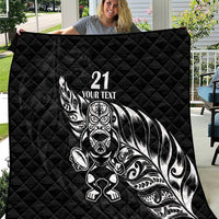 New Zealand Rugby Custom Quilt Opango All Black Fern LT9 Black - Polynesian Pride