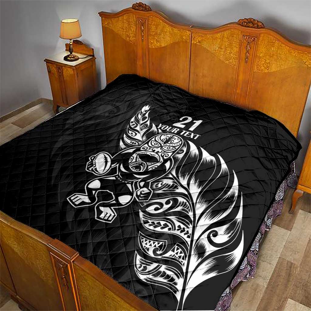 New Zealand Rugby Custom Quilt Opango All Black Fern LT9 - Polynesian Pride