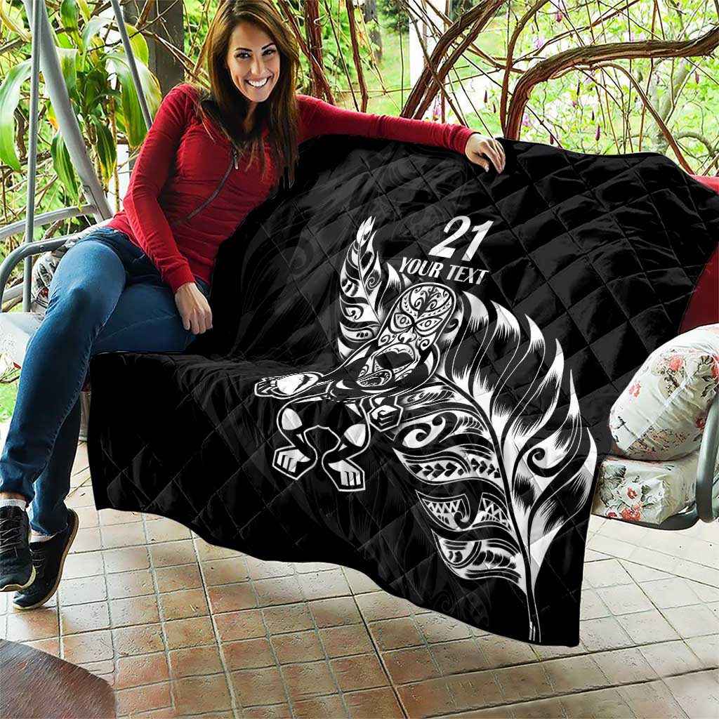 New Zealand Rugby Custom Quilt Opango All Black Fern LT9 - Polynesian Pride