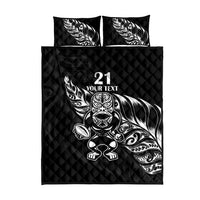 New Zealand Rugby Custom Quilt Bed Set Opango All Black Fern LT9 - Polynesian Pride