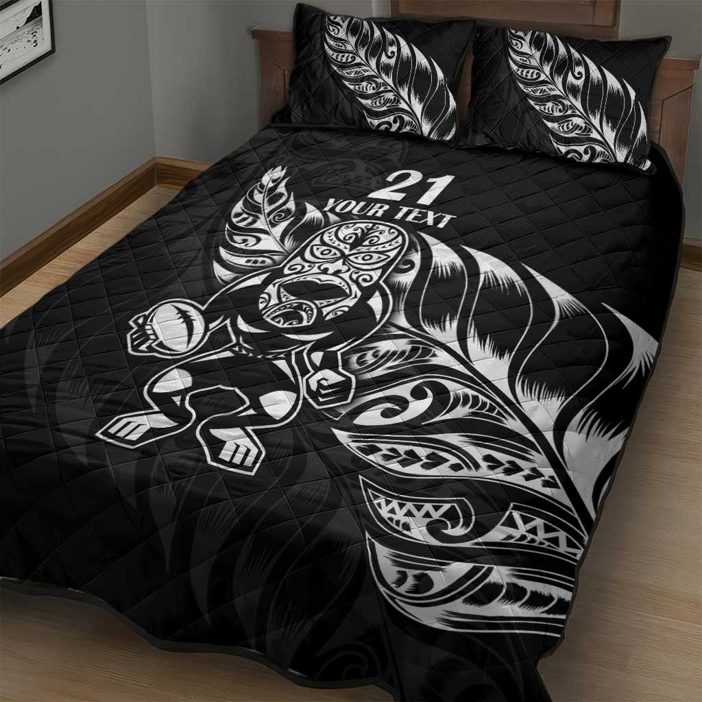 New Zealand Rugby Custom Quilt Bed Set Opango All Black Fern LT9 - Polynesian Pride