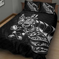 New Zealand Rugby Custom Quilt Bed Set Opango All Black Fern LT9 - Polynesian Pride