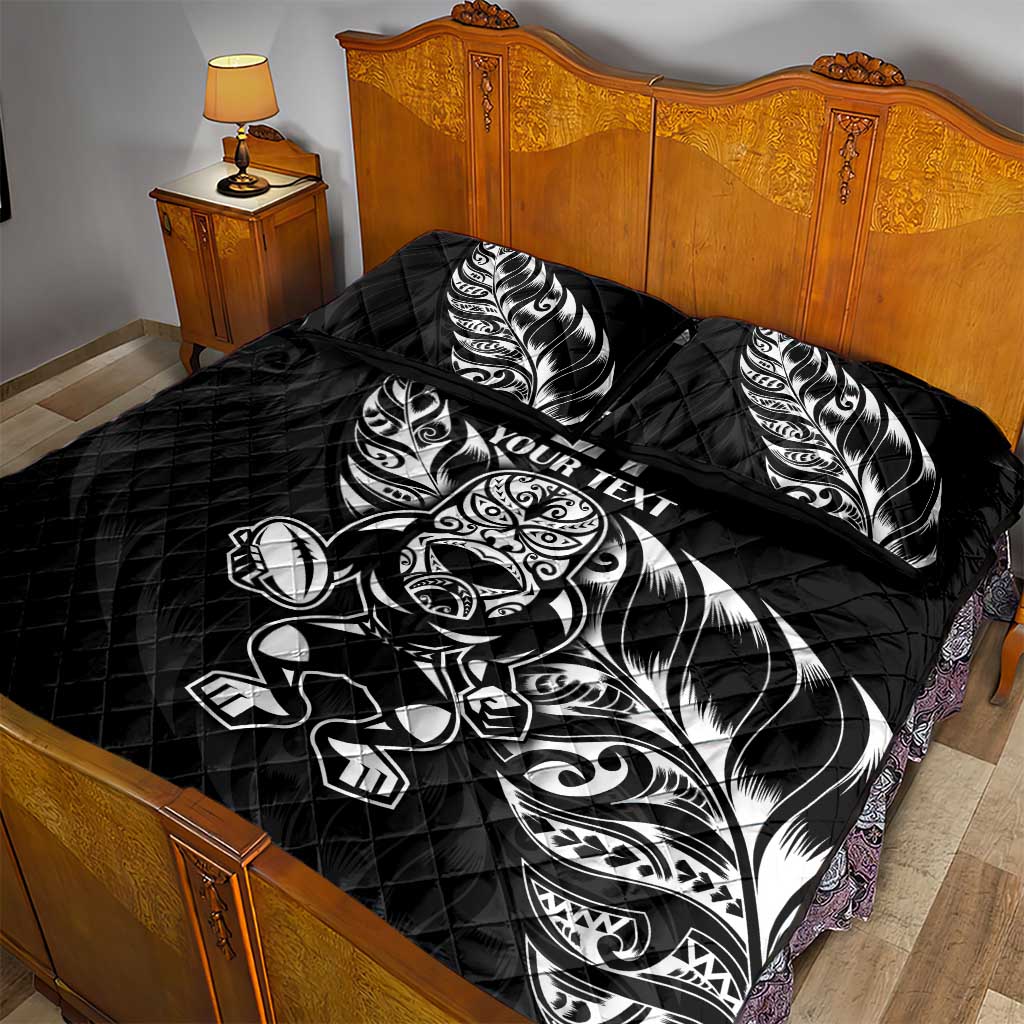 New Zealand Rugby Custom Quilt Bed Set Opango All Black Fern LT9 - Polynesian Pride