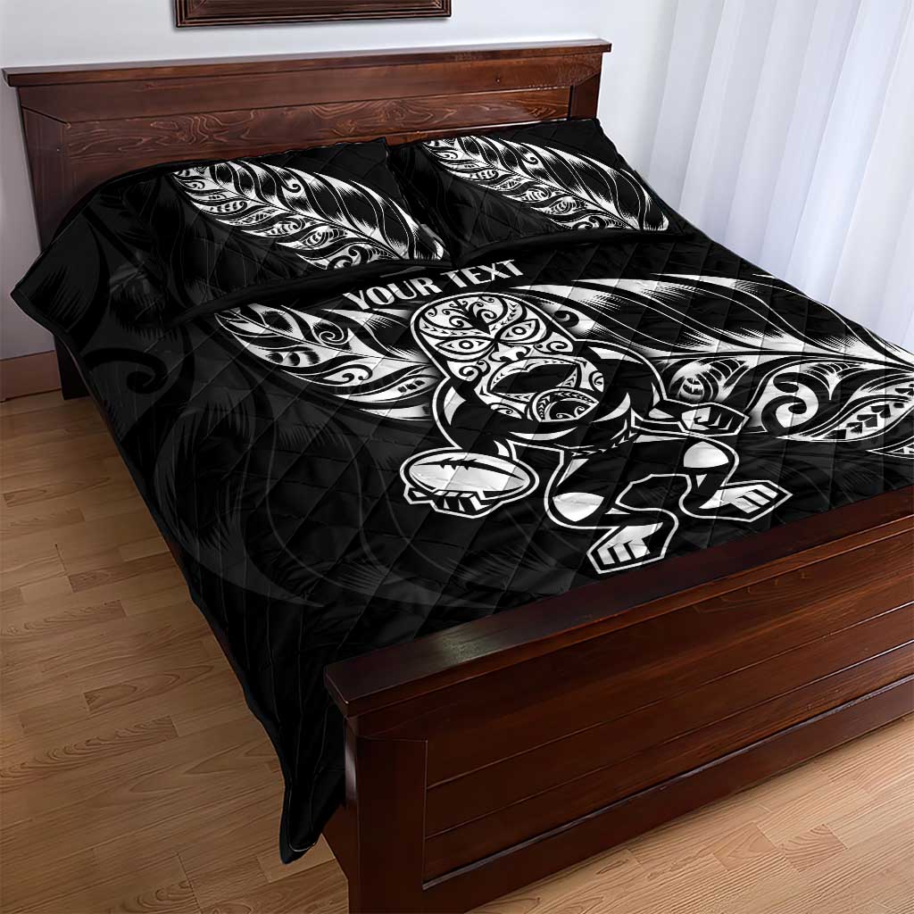 New Zealand Rugby Custom Quilt Bed Set Opango All Black Fern LT9 - Polynesian Pride