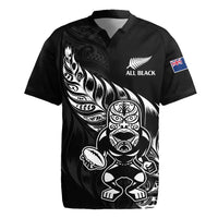 New Zealand Rugby Custom Rugby Jersey Opango All Black Fern LT9 Black - Polynesian Pride