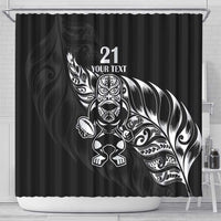 New Zealand Rugby Custom Shower Curtain Opango All Black Fern LT9 - Polynesian Pride