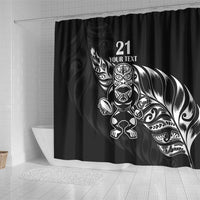 New Zealand Rugby Custom Shower Curtain Opango All Black Fern LT9 - Polynesian Pride