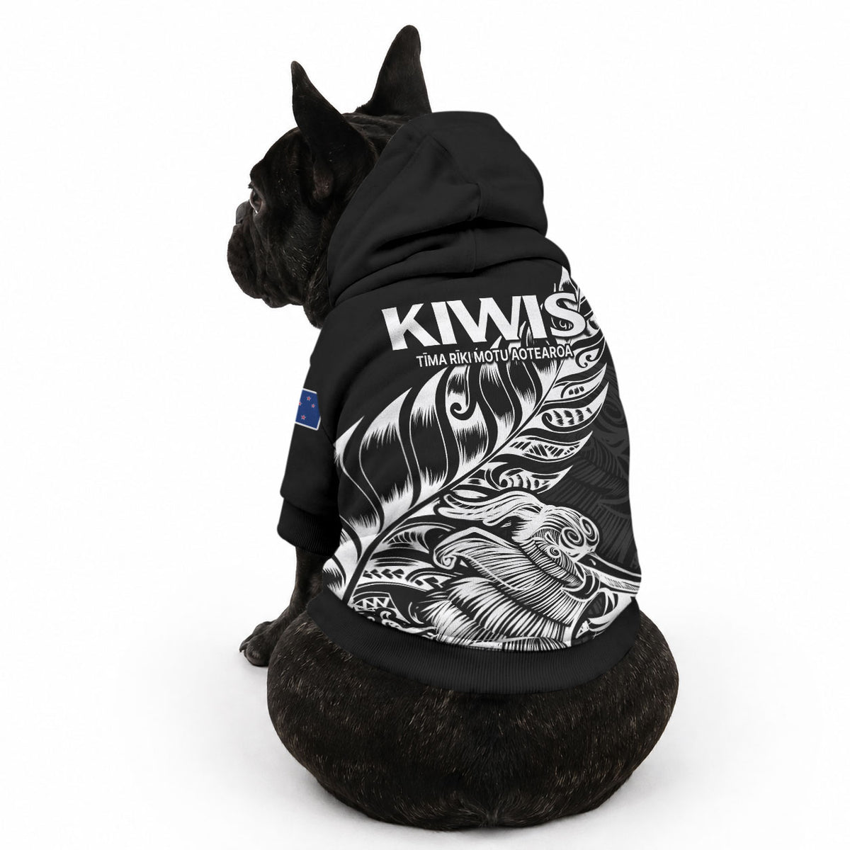 New Zealand Kiwi Rugby Pet Hoodie LT9 - Polynesian Pride