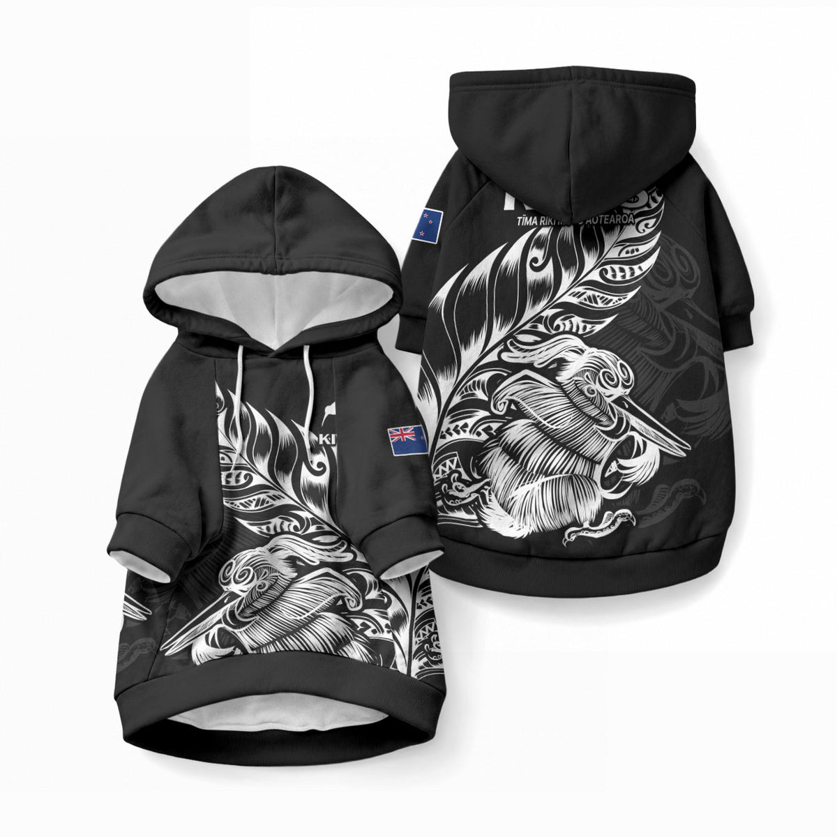 New Zealand Kiwi Rugby Pet Hoodie LT9 Pullover Black - Polynesian Pride