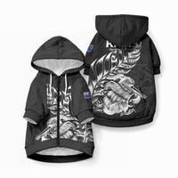 New Zealand Kiwi Rugby Pet Hoodie LT9 Zip-up Black - Polynesian Pride